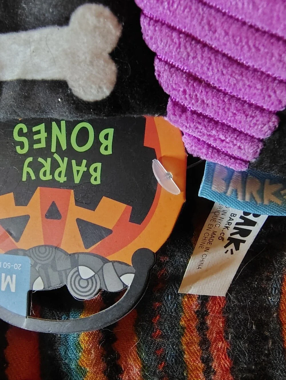 NWT BarkBox Halloween Dog Toy Lot of 3-Rickie Raccoon, Tanuki Tamiko&Barry Bones